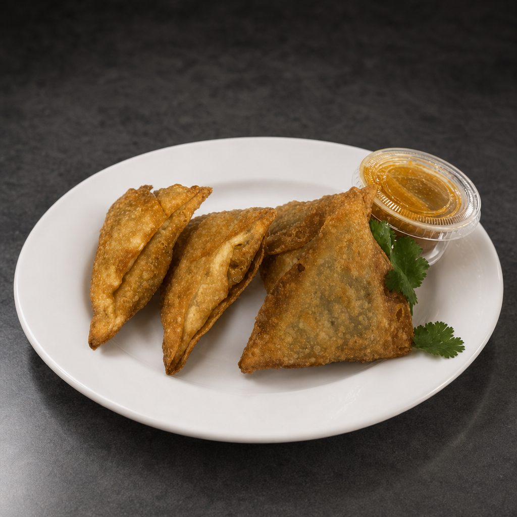 SPICED VEGETABLE SAMOSAS-(V).